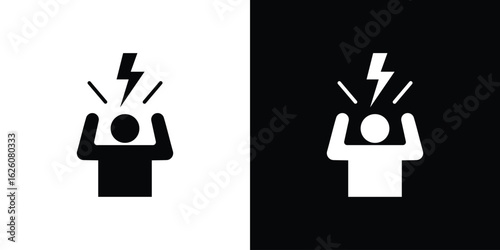Irritated human icon - Vector. Flat design style eps 10