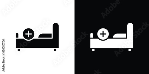 Hospital bed icon - Vector. Flat design style eps 10