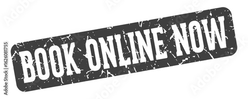 book online now rectangular sign. book online now stamp