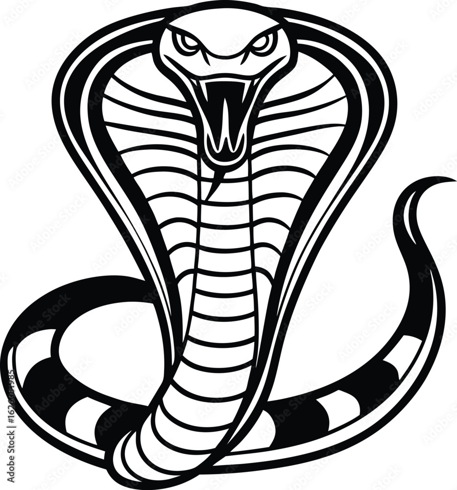 Fototapeta premium cobra snake easy art vector