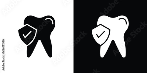 Dental insurance icon - Vector. Flat design style eps 10
