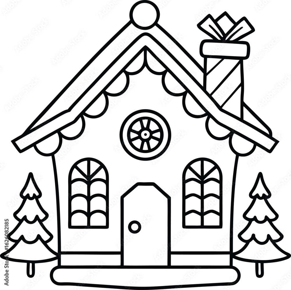 Obraz premium christmas gingerbread house vector
