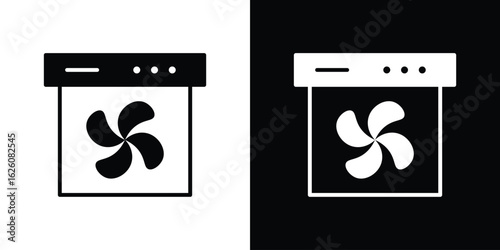 Convection turbofan stove icon - Vector. Flat design style eps 10