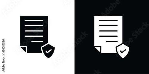 Contract coverage icon - Vector. Flat design style eps 10
