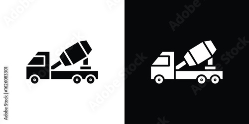 Cement truck icon - Vector. Flat design style eps 10