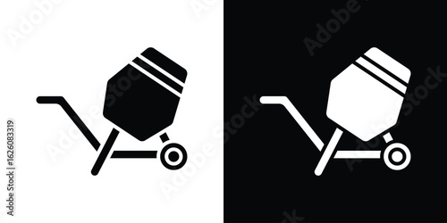 Cement mixer icon - Vector. Flat design style eps 10