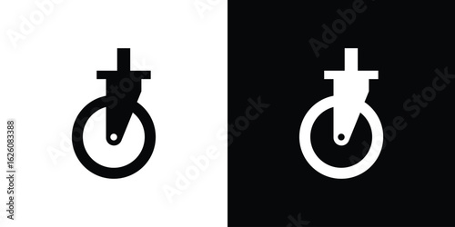 Cart trolley wheel icon - Vector. Flat design style eps 10