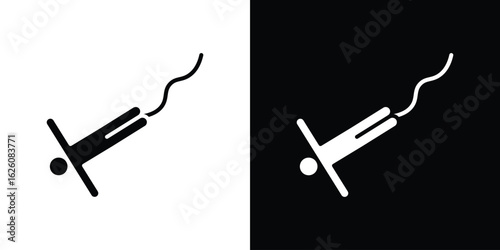 Bungee jumping icon - Vector. Flat design style eps 10