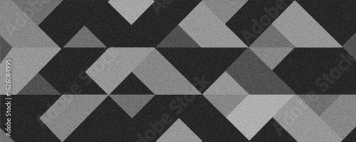 Retro black and white geometric pattern background, vector abstract diagonal line art, triangles and squares. Trendy Bauhaus pattern background. eps 10