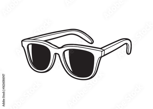 Sunglass Silhouette Vector Illustration in Bold Minimal Style for Fashion and Accessories Design.