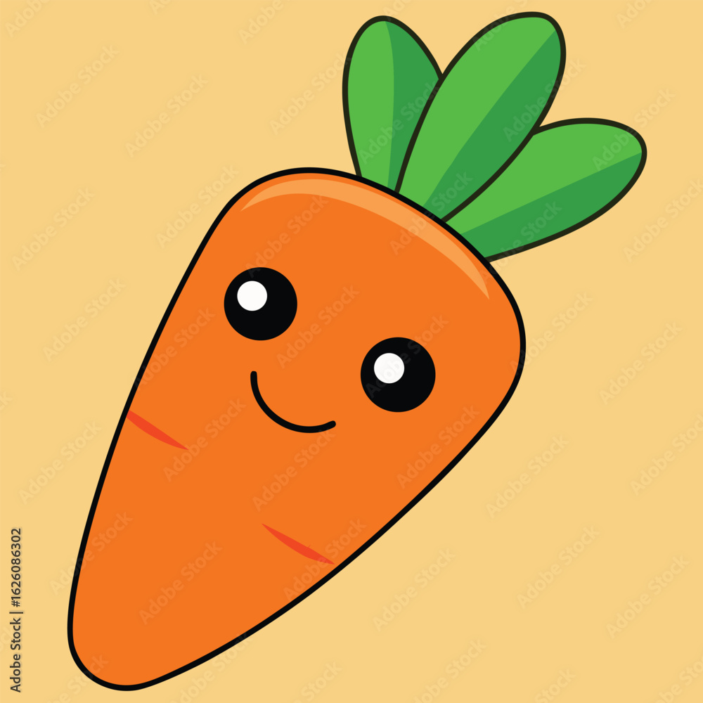 Obraz premium A collection of adorable cartoon illustrations featuring smiling carrot
