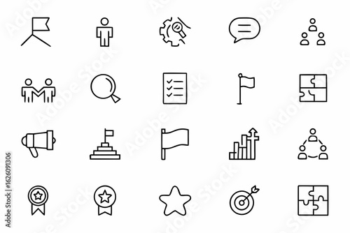 A minimal single-line collection depicting mentorship and personal growth — great for career coaching, workshops, and educational materials.