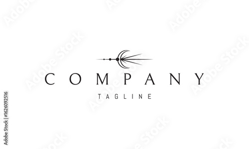 A vector logo featuring an abstract image a cosmic pattern with a radiant moon at its center, symbolizing mystery and celestial harmony.