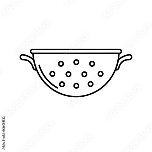 Kitchen Colander Sieve Line Icon
