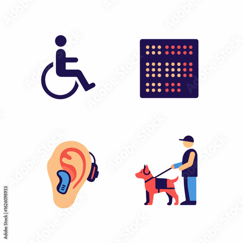 Inclusive Accessibility Icons: Embracing Diversity and Promoting Universal Access for All, Disability Awareness, Equal Opportunity, and Support Services