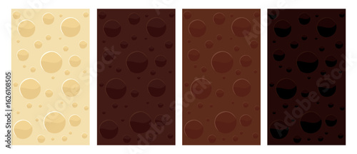 Texture of porous chocolate or sponge. Abstract porous background. Vector backdrop for printing and packaging.