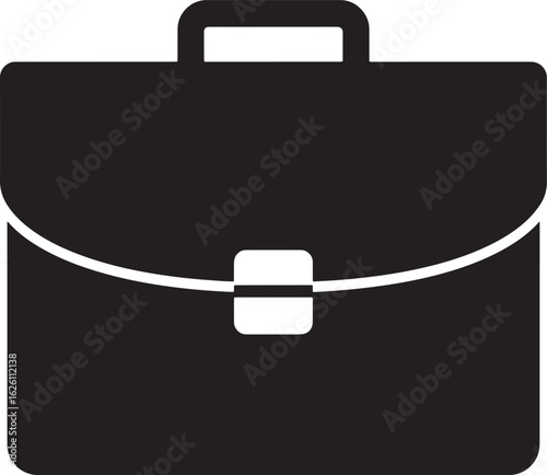 Classic black briefcase silhouette for business and travel