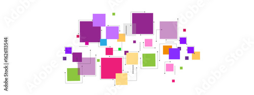 Abstract random boxes square seamless background. Square different topical colors.