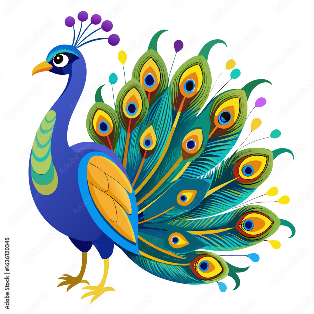 Obraz premium peacock on white background