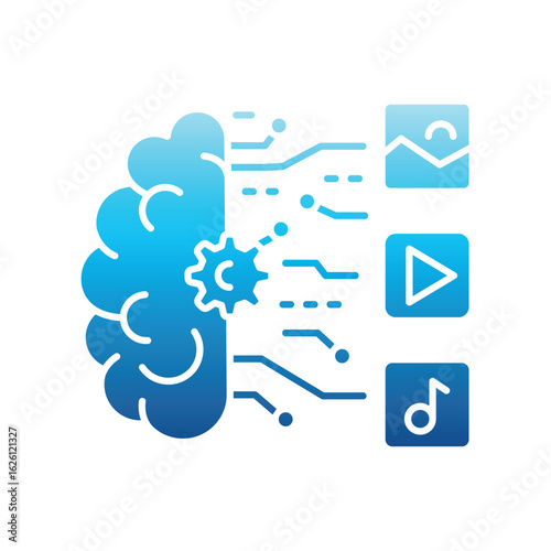 Generative AI color glyph icon.
