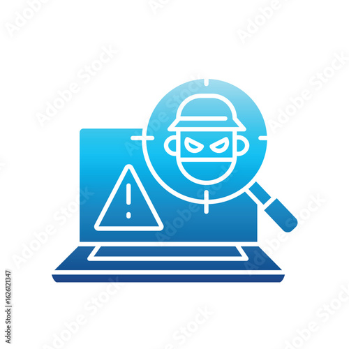fraud detection color glyph icon.