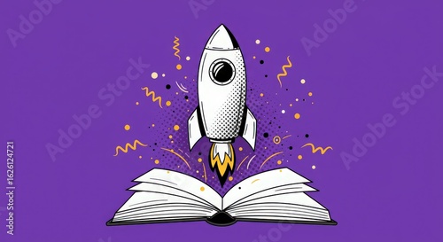 Rocket Launching from an Open Book: Inspiring Education Concept