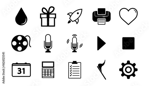 Black Icon collection most use on UI UX BW color