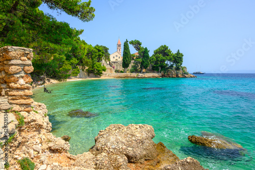 Fototapeta Naklejka Na Ścianę i Meble -  Bijela Kuca beach, a beautiful beach located in Bol, Brac island, Croatia