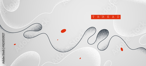Antistress concept vector abstract background, thin curvy lines and textures minimal abstraction, flowing linear minimalist art, flowing wavy fluid backdrop.