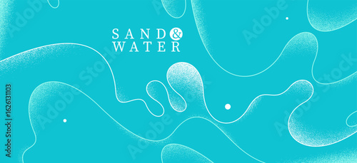 Curvy relaxing lines vector abstract background, creative concept of sea and ocean waves on a shore, calming shapes of waves over the sand wallpaper.