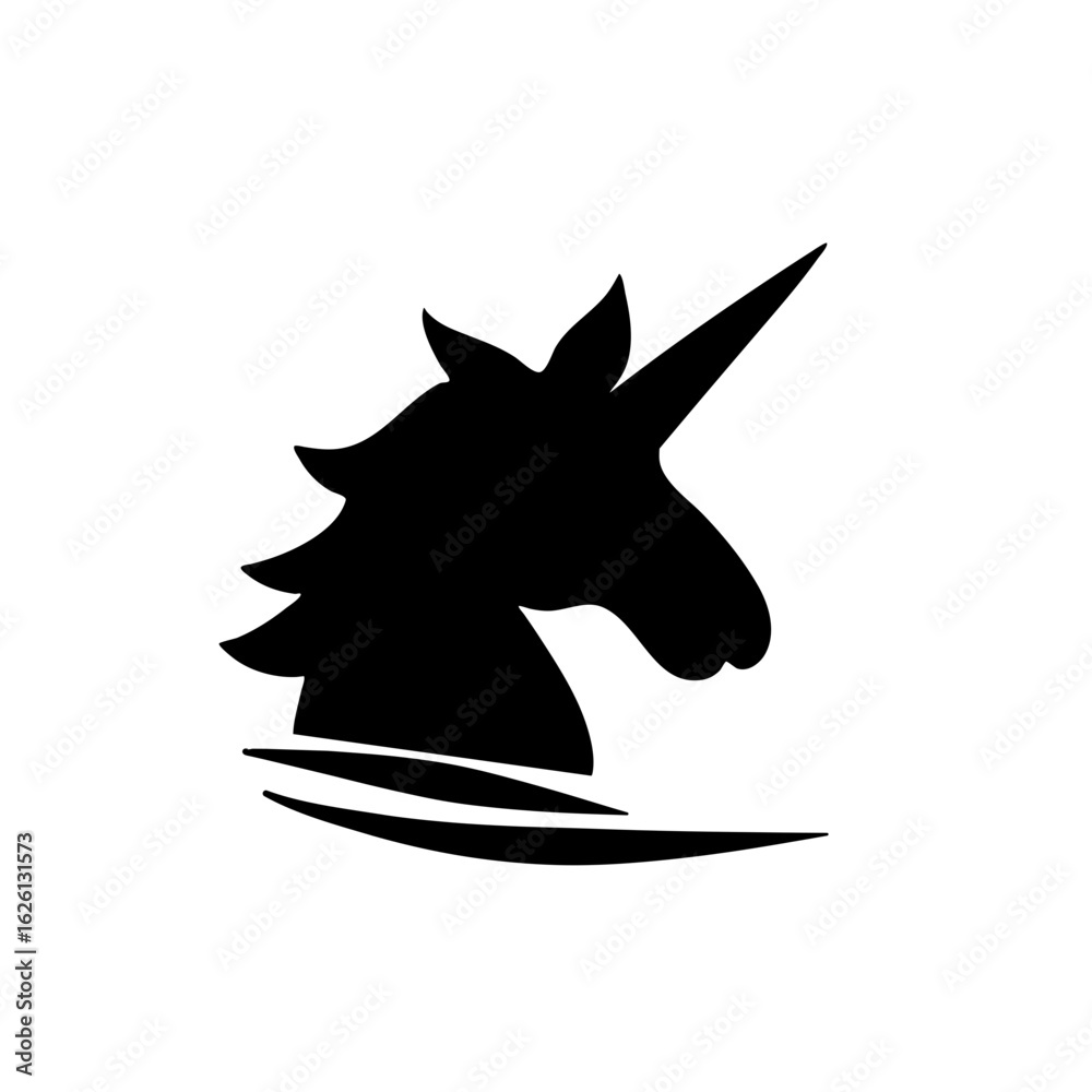 Obraz premium Unicorn head silhouette