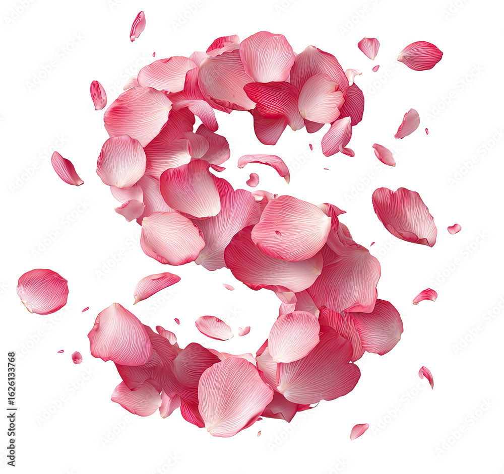 Fototapeta premium Rose petal letter 