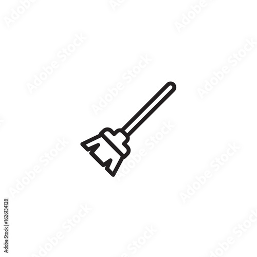 Vector art of broom icon isolated on white background