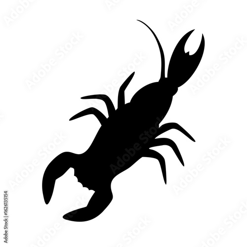 black silhouette of a crab