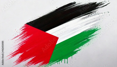 Palestinian Flag with Spray Paint Effect