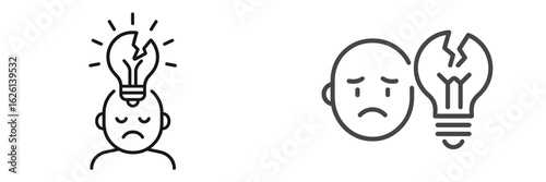 Broken ideas cause frustration and disappointment in creative thinking processes