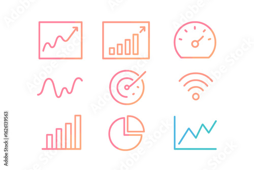 Colorful charts and graphs illustrating data trends and analytics in a modern design
