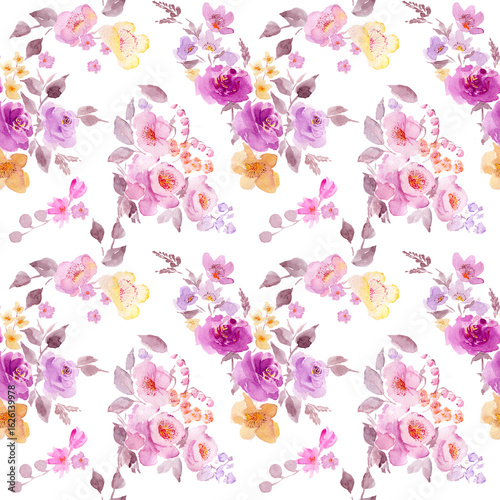 Flowers watercolor,flowers roses bouquet, abstract background.