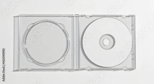 CD Jewel Case Mockup: Blank Disc in Clear Plastic Case