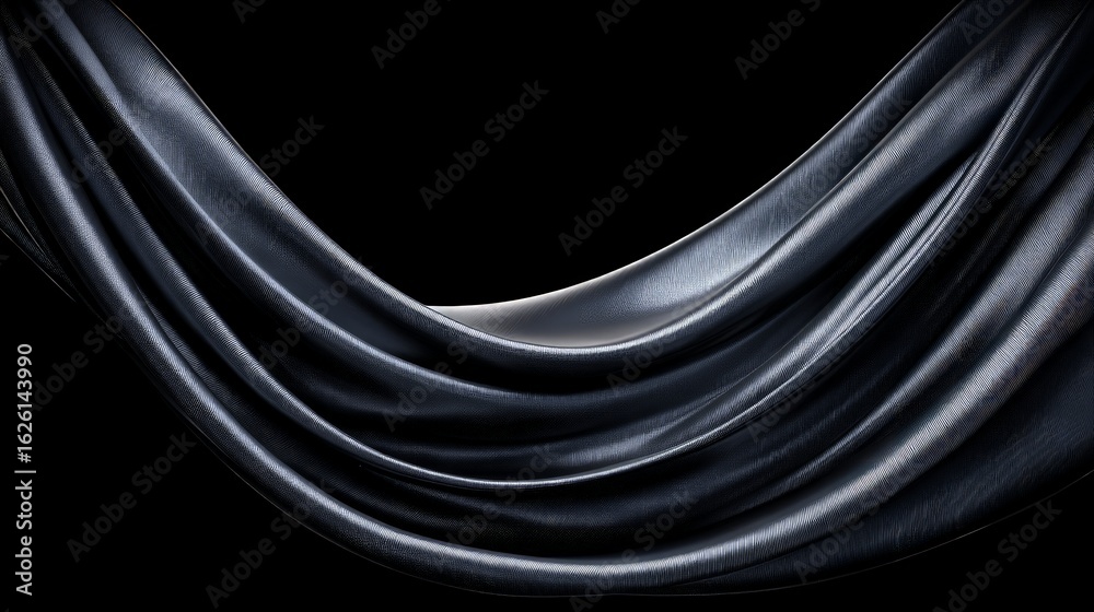 Obraz premium Draped Dark Fabric With Patterned Texture