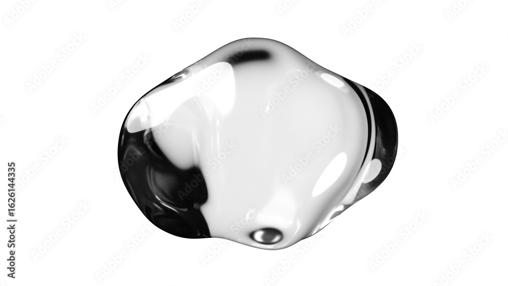 Fototapeta premium Clear water droplet isolated on a transparent background