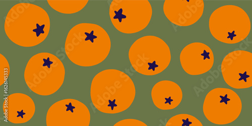 Orange Fruit Motif Seamless Pattern