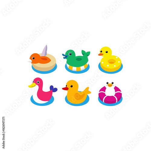 different floating duck floaty set 