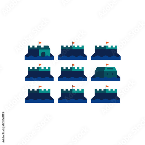 different trench fortress set 