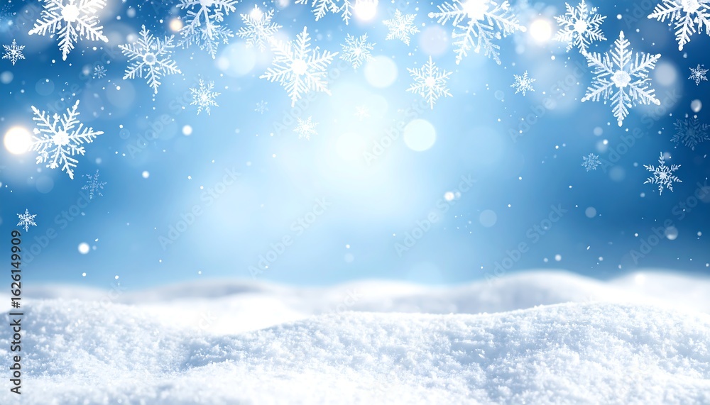 Naklejka premium Winter scene with snowflakes (2)