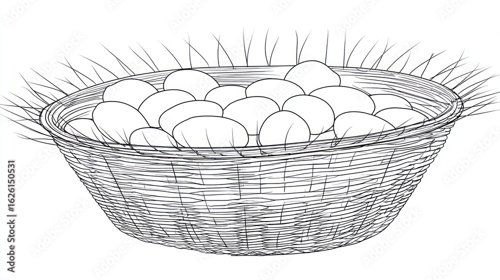 Obraz premium A basket filled with eggs