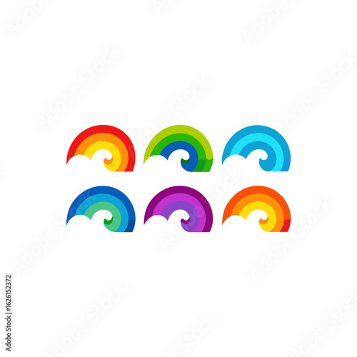 different rainbow tide surge set  