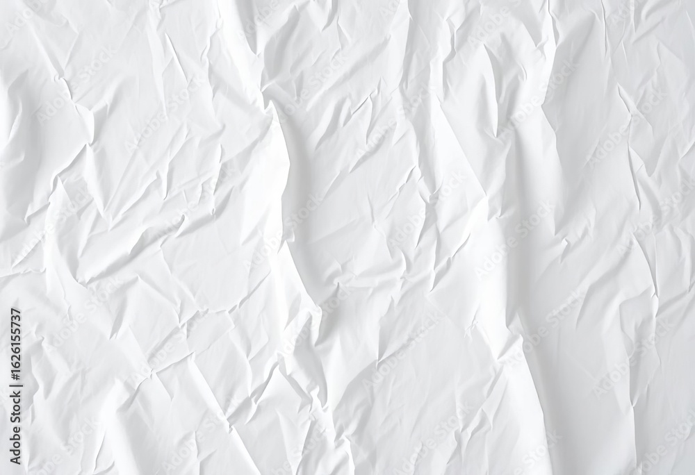Obraz premium Subtle crinkled texture, pure white fabric, seamless backdrop, pattern, elegant