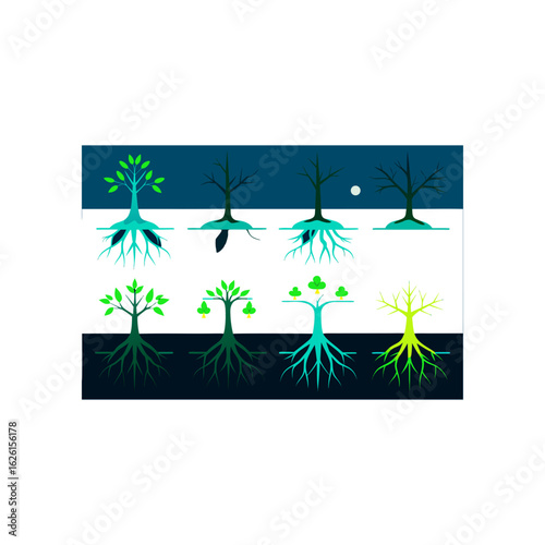  different mangrove invasion scene set   