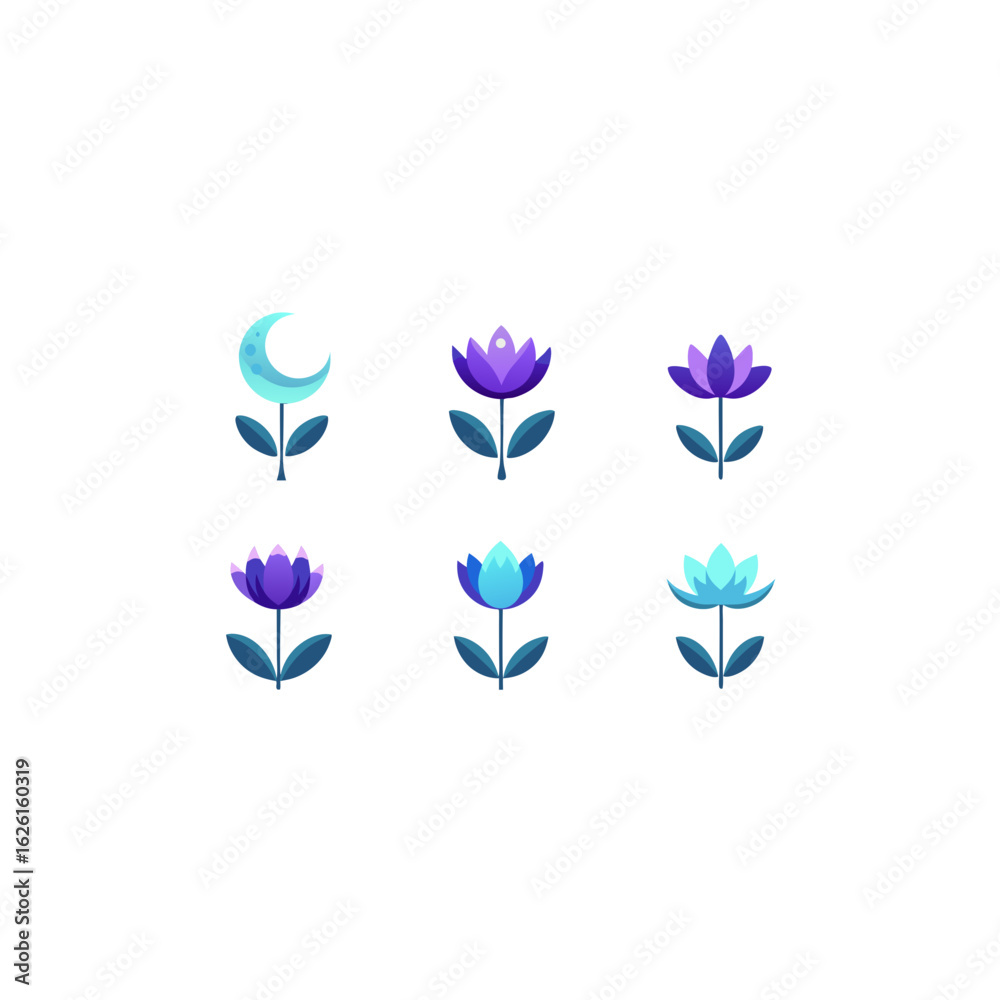 Obraz premium different moonlight seabloom set 